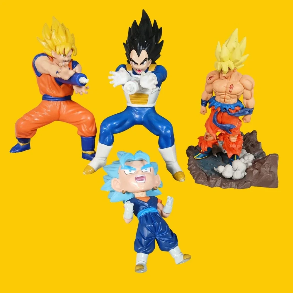 Dragon Ball Z Super Figure Lot Goku Vegeta Vegito Blue Anime PVC Toy Multi Color